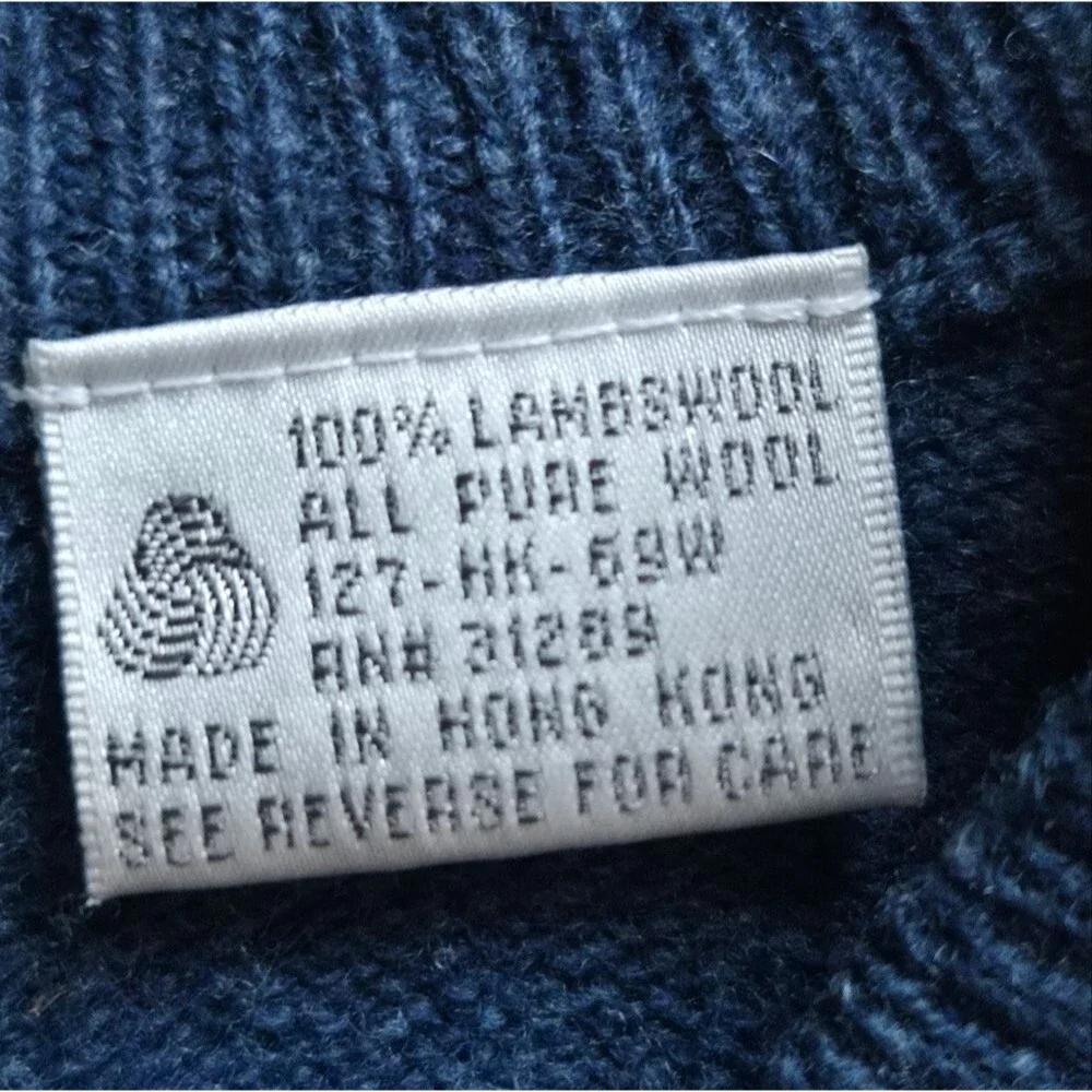 Vintage Jacobson's Lambswool V-Neck Sweater Blue Men's Size M GrandpaCore